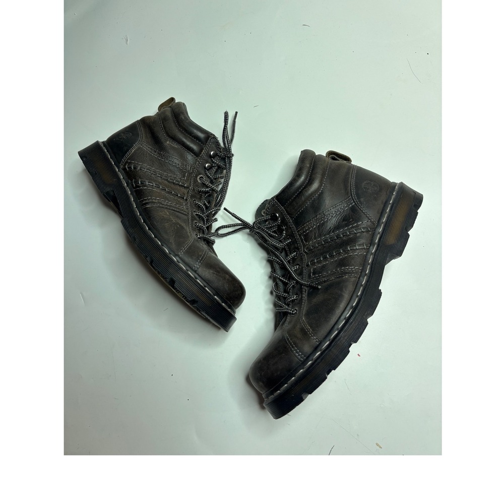 Dr. Martens Calvin Dark Brown Distressed Leather Lace Up Boots Mens 11 Workwear